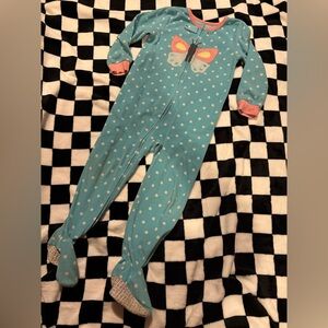 4T girls blue butterfly carters sleeper pjs
